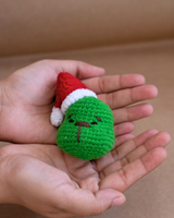 Crochet Grinch keychain