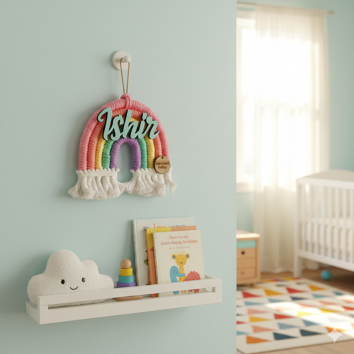 Macrame Nameboard - 5 Layer Mini Rainbow