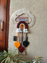 Handmade Macrame Kids Name Plate - Customizable Cloud Shape Wall Decor