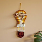 Handmade Macrame Hot Air Balloon Nameplate - Kids Room